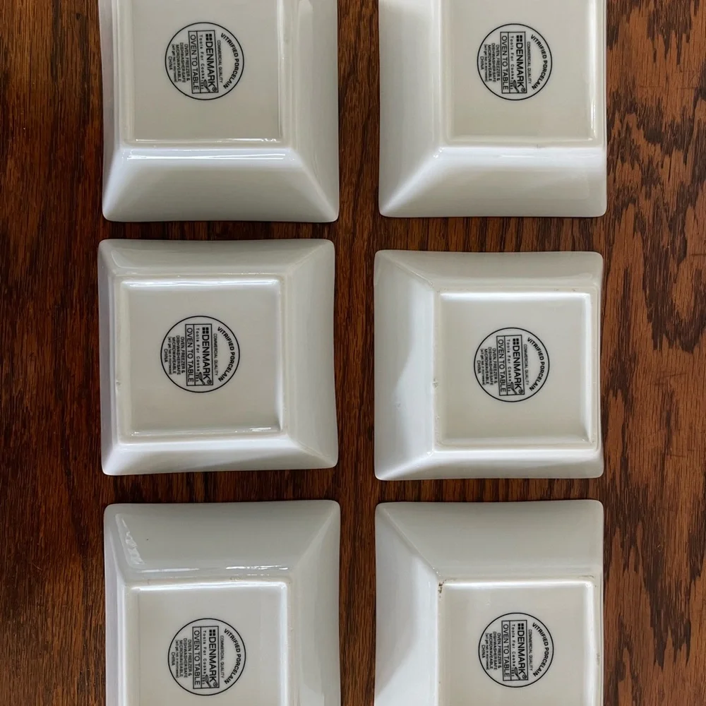 Set of 6 White Square Bowls - Picture 8 of 8